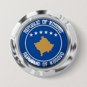 Macaron Rond 7,6 Cm Emblème du cycle du Kosovo