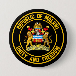 Macaron Rond 7,6 Cm Emblème du cycle du Malawi