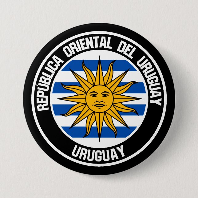 Macaron Rond 7,6 Cm Emblème du Cycle d'Uruguay (Devant)