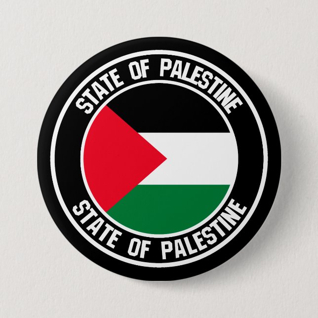 Macaron Rond 7,6 Cm Emblème du cycle palestinien (Devant)