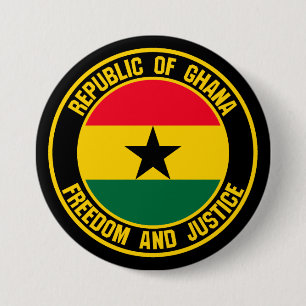Macaron Rond 7,6 Cm Emblème du Ghana