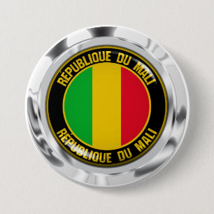 Macaron Rond 7,6 Cm Emblème du Mali