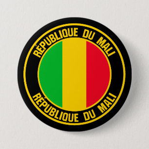 Macaron Rond 7,6 Cm Emblème du Mali
