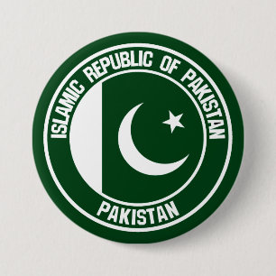Macaron Rond 7,6 Cm Emblème du Pakistan Round