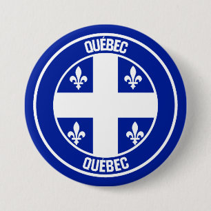 Macaron Rond 7,6 Cm Emblème du Québec