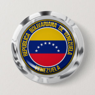 Macaron Rond 7,6 Cm Emblème du Venezuela
