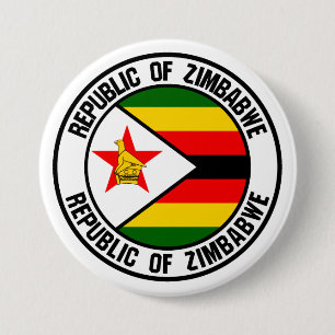 Macaron Rond 7,6 Cm Emblème du Zimbabwe Round