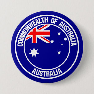Macaron Rond 7,6 Cm Emblème rond australien