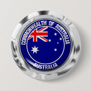 Macaron Rond 7,6 Cm Emblème rond australien