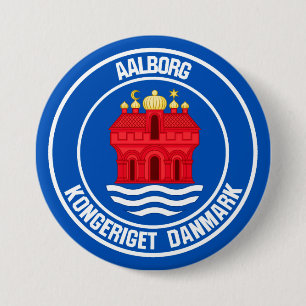 Macaron Rond 7,6 Cm Emblème rond d'Aalborg