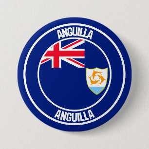 Macaron Rond 7,6 Cm Emblème rond d'Anguilla