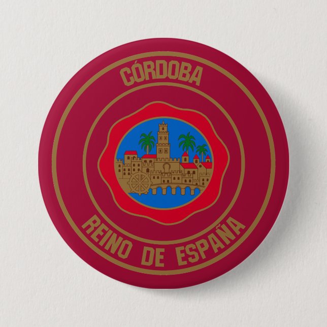 Macaron Rond 7,6 Cm Emblème rond de Córdoba (Devant)