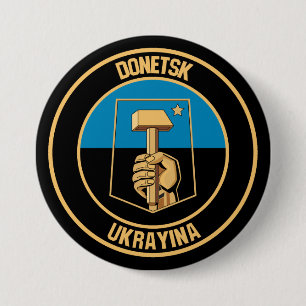 Macaron Rond 7,6 Cm Emblème rond de Donetsk
