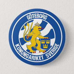 Macaron Rond 7,6 Cm Emblème rond de Göteborg