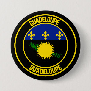 Macaron Rond 7,6 Cm Emblème rond de Guadeloupe