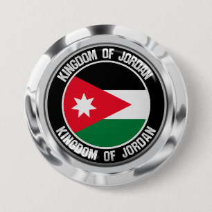 Macaron Rond 7,6 Cm Emblème rond de Jordanie