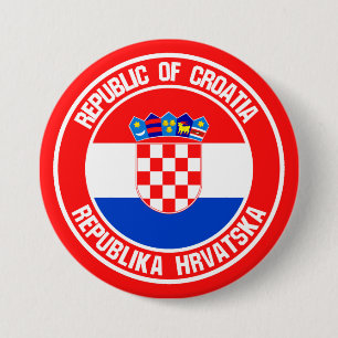 Macaron Rond 7,6 Cm Emblème rond de la Croatie