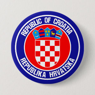 Macaron Rond 7,6 Cm Emblème rond de la Croatie