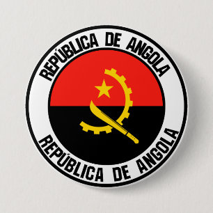 Macaron Rond 7,6 Cm Emblème rond de l'Angola