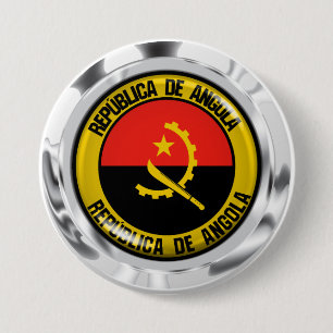 Macaron Rond 7,6 Cm Emblème Rond de l'Angola