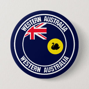 Macaron Rond 7,6 Cm Emblème rond de l'Australie occidentale