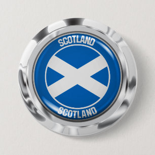 Macaron Rond 7,6 Cm Emblème rond de l'Ecosse