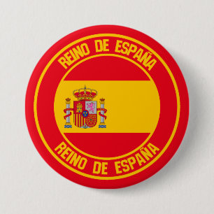 Macaron Rond 7,6 Cm Emblème rond de l'Espagne