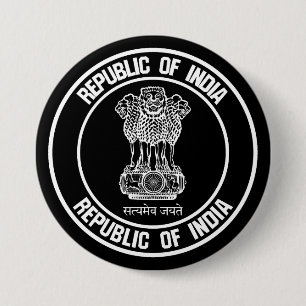 Macaron Rond 7,6 Cm Emblème rond de l'Inde