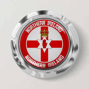 Macaron Rond 7,6 Cm Emblème rond de l'Irlande du Nord