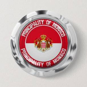 Macaron Rond 7,6 Cm Emblème rond de Monaco