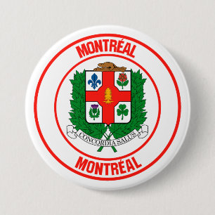 Macaron Rond 7,6 Cm Emblème rond de Montréal