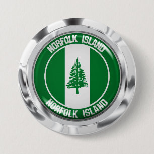 Macaron Rond 7,6 Cm Emblème rond de Norfolk Island