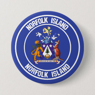 Macaron Rond 7,6 Cm Emblème rond de Norfolk Island