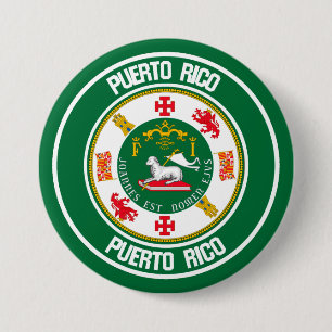 Macaron Rond 7,6 Cm Emblème rond de Porto Rico