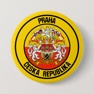 Macaron Rond 7,6 Cm Emblème rond de Prague