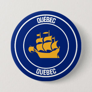 Macaron Rond 7,6 Cm Emblème rond de Québec