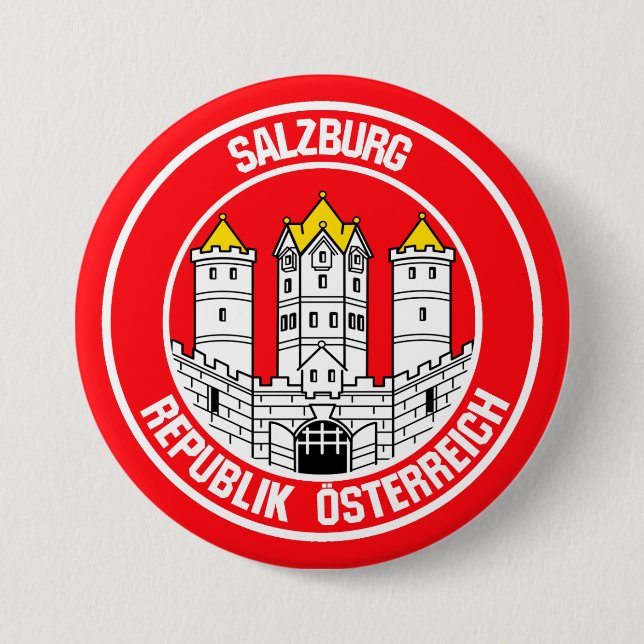 Macaron Rond 7,6 Cm Emblème rond de Salzbourg (Devant)