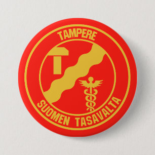 Macaron Rond 7,6 Cm Emblème rond de Tampere