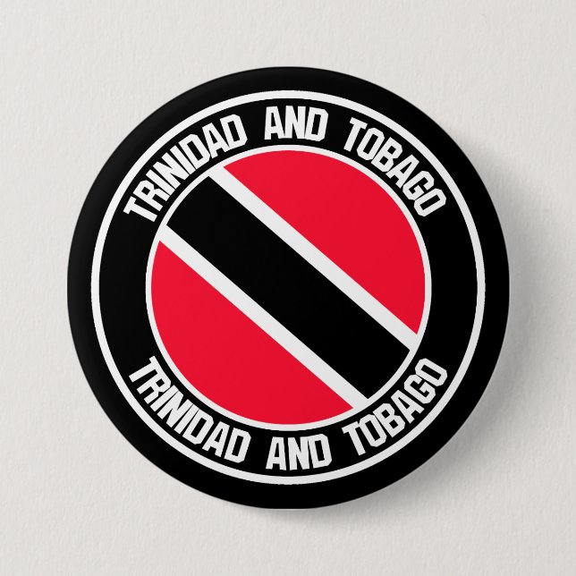 Macaron Rond 7,6 Cm Emblème rond de Trinité-et-Tobago (Devant)