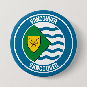 Macaron Rond 7,6 Cm Emblème rond de Vancouver