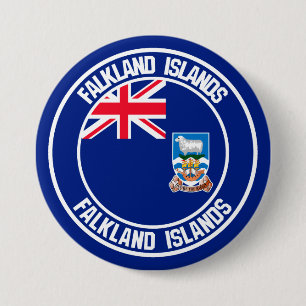 Macaron Rond 7,6 Cm Emblème rond des îles Falkland
