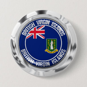 Macaron Rond 7,6 Cm Emblème rond des Îles Vierges britanniques