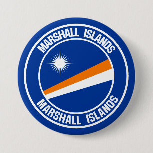 Macaron Rond 7,6 Cm Emblème rond des Marshall Islands