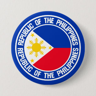 Macaron Rond 7,6 Cm Emblème rond des Philippines