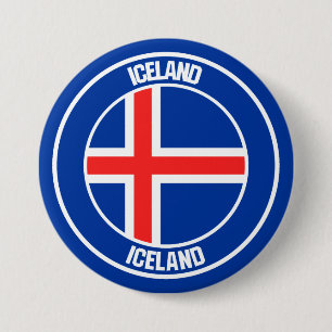 Macaron Rond 7,6 Cm Emblème rond d'Islande