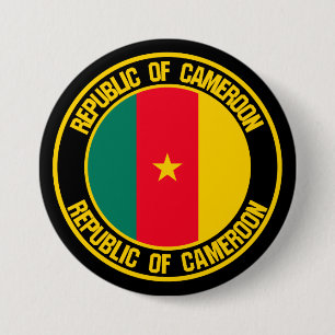 Macaron Rond 7,6 Cm Emblème rond du Cameroun