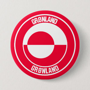 Macaron Rond 7,6 Cm Emblème rond du Groenland