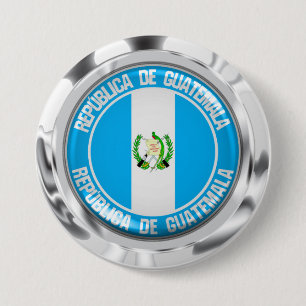 Macaron Rond 7,6 Cm Emblème rond du Guatemala