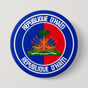 Macaron Rond 7,6 Cm Emblème rond du Haïti