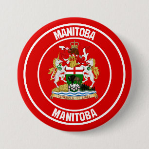 Macaron Rond 7,6 Cm Emblème rond du Manitoba